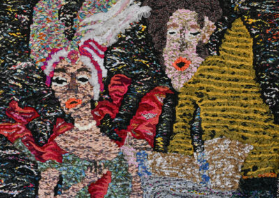 Chantons joyeusement - 2024, Bandes de tissus recyclés 98x109cm